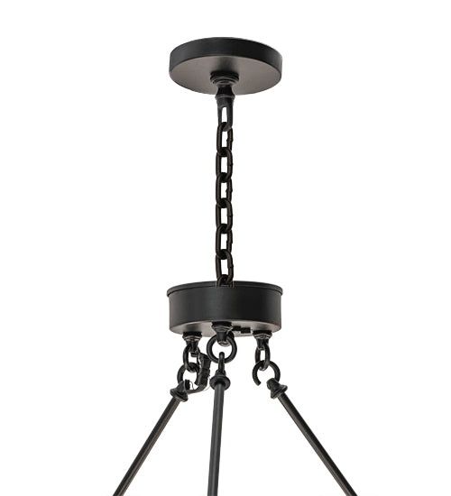 Meyda Lighting Loxley 72" 24-Light Textured Black Chandelier With Clear Shade Glass