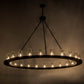 Meyda Lighting Loxley 72" 24-Light Textured Black Chandelier With Clear Shade Glass