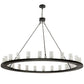 Meyda Lighting Loxley 72" 24-Light Textured Black Chandelier With Clear Shade Glass