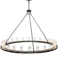 Meyda Lighting Loxley 72" 24-Light Textured Black Chandelier With Clear Shade Glass
