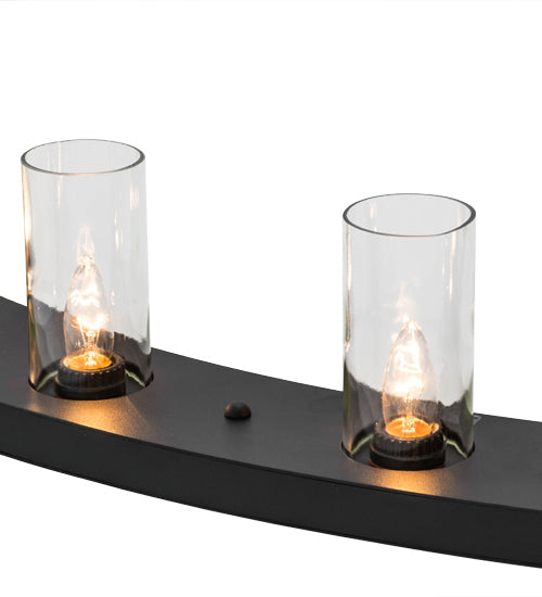 Meyda Lighting Loxley 72" 24-Light Textured Black Chandelier With Clear Shade Glass