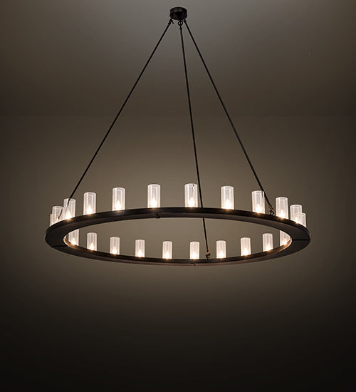 Meyda Lighting Loxley 72" 24-Light Timeless Bronze Chandelier With Clear Seeded Shade Glass