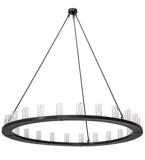Meyda Lighting Loxley 72" 24-Light Timeless Bronze Chandelier With Clear Seeded Shade Glass