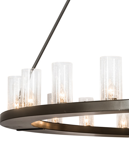 Meyda Lighting Loxley 72" 24-Light Timeless Bronze Chandelier With Clear Seeded Shade Glass