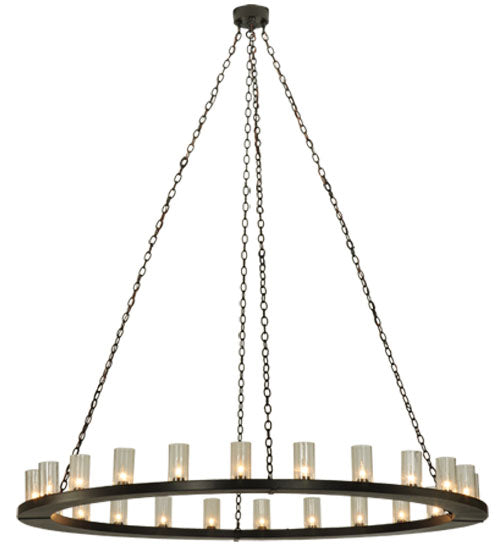 Meyda Lighting Loxley 72" 24-Light Timeless Bronze Chandelier With Clear Seeded Shade Glass