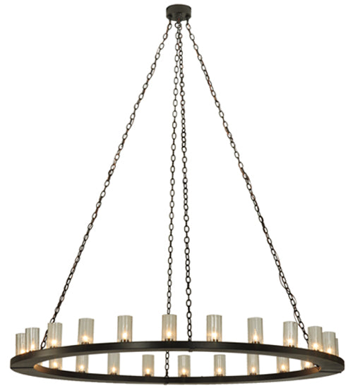 Meyda Lighting Loxley 72" 24-Light Timeless Bronze Chandelier With Clear Seeded Shade Glass