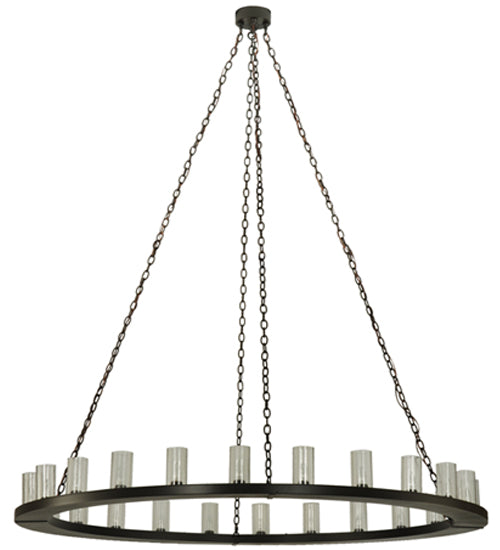 Meyda Lighting Loxley 72" 24-Light Timeless Bronze Chandelier With Clear Seeded Shade Glass
