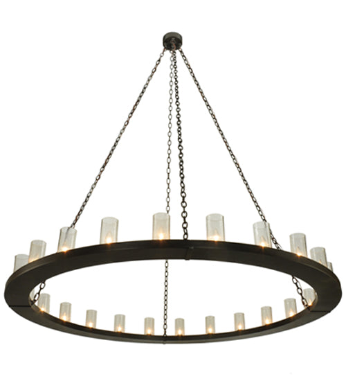 Meyda Lighting Loxley 72" 24-Light Timeless Bronze Chandelier With Clear Seeded Shade Glass