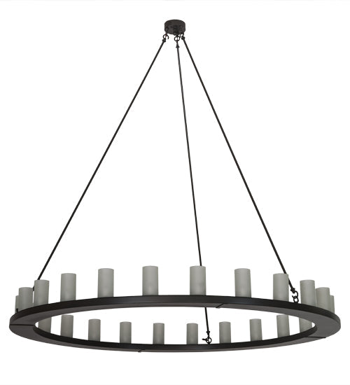 Meyda Lighting Loxley 72" 24-Light Timeless Bronze Chandelier With Frosted Clear Shade Glass