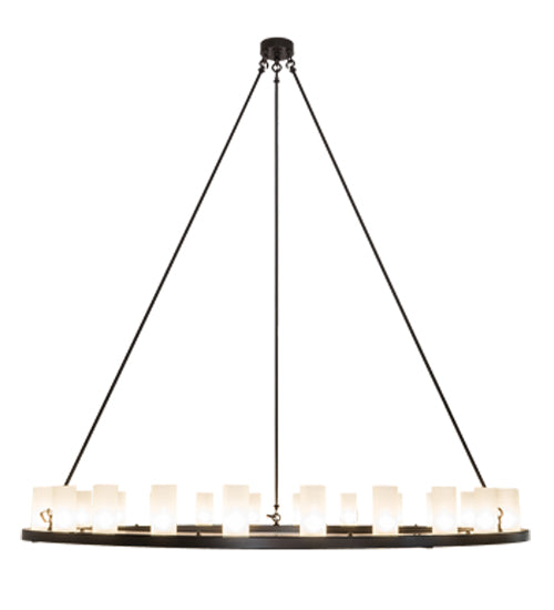 Meyda Lighting Loxley 72" 24-Light Timeless Bronze Chandelier With Frosted Clear Shade Glass