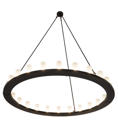 Meyda Lighting Loxley 72" 24-Light Timeless Bronze Chandelier With Frosted Clear Shade Glass