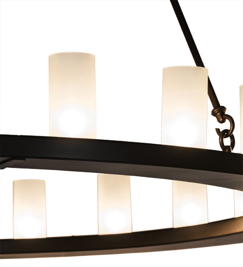 Meyda Lighting Loxley 72" 24-Light Timeless Bronze Chandelier With Frosted Clear Shade Glass