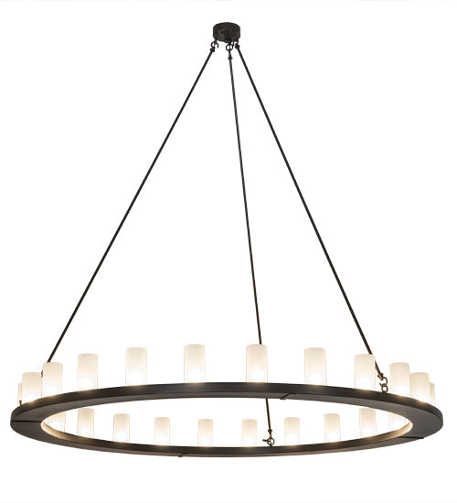 Meyda Lighting Loxley 72" 24-Light Timeless Bronze Chandelier With Frosted Clear Shade Glass