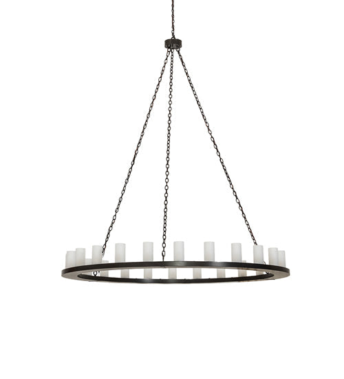 Meyda Lighting Loxley 72" 24-Light Timeless Bronze Chandelier With Frosted White Shade Glass
