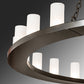 Meyda Lighting Loxley 72" 24-Light Timeless Bronze Chandelier With Frosted White Shade Glass