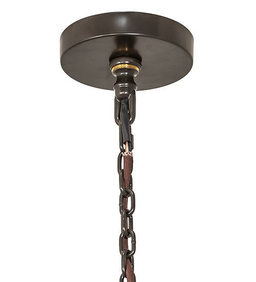 Meyda Lighting Loxley 72" 24-Light Timeless Bronze Chandelier With Frosted White Shade Glass