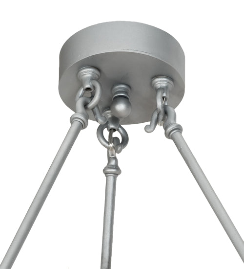 Meyda Lighting Loxley 72" 24-Light Weatherable Silver Chandelier With Clear Seeded Shade Glass