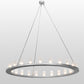 Meyda Lighting Loxley 72" 24-Light Weatherable Silver Chandelier With Clear Seeded Shade Glass