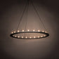 Meyda Lighting Loxley 72" 24-Light Weatherable Silver Chandelier With Clear Seeded Shade Glass
