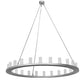 Meyda Lighting Loxley 72" 24-Light Weatherable Silver Chandelier With Clear Seeded Shade Glass