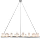Meyda Lighting Loxley 72" 24-Light Weatherable Silver Chandelier With Clear Seeded Shade Glass