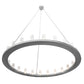 Meyda Lighting Loxley 72" 24-Light Weatherable Silver Chandelier With Clear Seeded Shade Glass