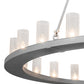 Meyda Lighting Loxley 72" 24-Light Weatherable Silver Chandelier With Clear Seeded Shade Glass