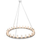Meyda Lighting Loxley 72" 24-Light Weatherable Silver Chandelier With Clear Seeded Shade Glass