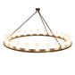 Meyda Lighting Loxley 72" 24-Light Wrought Iron Chandelier With Frosted Clear Shade Glass