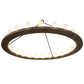 Meyda Lighting Loxley 72" 24-Light Wrought Iron Chandelier With Frosted Clear Shade Glass