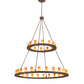 Meyda Lighting Loxley 72" 36-Light 2-Tier Baroque Chandelier With Ambra Siena Idalight Shade