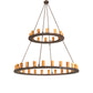 Meyda Lighting Loxley 72" 36-Light 2-Tier Baroque Chandelier With Ambra Siena Idalight Shade