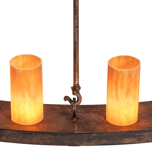 Meyda Lighting Loxley 72" 36-Light 2-Tier Baroque Chandelier With Ambra Siena Idalight Shade