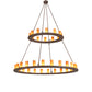 Meyda Lighting Loxley 72" 36-Light 2-Tier Baroque Chandelier With Ambra Siena Idalight Shade