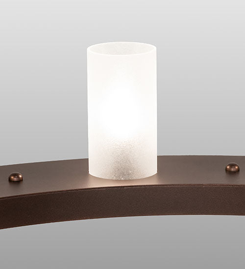 Meyda Lighting Loxley 72" 36-Light 2-Tier Mahogany Bronze Chandelier With Clear Frosted Shade Glass