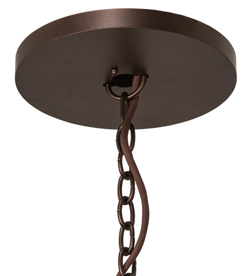 Meyda Lighting Loxley 72" 36-Light 2-Tier Mahogany Bronze Chandelier With Clear Frosted Shade Glass