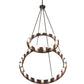 Meyda Lighting Loxley 72" 36-Light 2-Tier Mahogany Bronze Chandelier With Clear Frosted Shade Glass