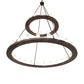 Meyda Lighting Loxley 72" 36-Light 2-Tier Mahogany Bronze Chandelier With Clear Frosted Shade Glass