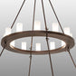 Meyda Lighting Loxley 72" 36-Light 2-Tier Mahogany Bronze Chandelier With Clear Frosted Shade Glass