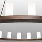 Meyda Lighting Loxley 72" 36-Light 2-Tier Mahogany Bronze Chandelier With Clear Frosted Shade Glass