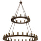 Meyda Lighting Loxley 72" 36-Light 2-Tier Mahogany Bronze Chandelier With Frosted Amber Shade Glass