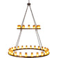 Meyda Lighting Loxley 72" 36-Light 2-Tier Mahogany Bronze Chandelier With Frosted Amber Shade Glass