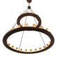 Meyda Lighting Loxley 72" 36-Light 2-Tier Mahogany Bronze Chandelier With Frosted Amber Shade Glass