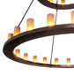 Meyda Lighting Loxley 72" 36-Light 2-Tier Mahogany Bronze Chandelier With Frosted Amber Shade Glass