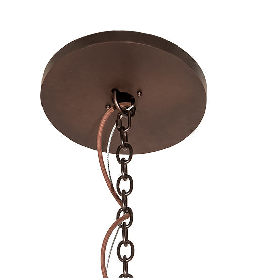 Meyda Lighting Loxley 72" 36-Light 2-Tier Mahogany Bronze Chandelier With Frosted Amber Shade Glass