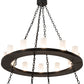 Meyda Lighting Loxley 72" 36-Light 2-Tier Textured Black Chandelier With Clear Frosted Shade Glass