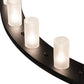 Meyda Lighting Loxley 72" 36-Light 2-Tier Textured Black Chandelier With Clear Frosted Shade Glass