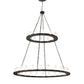 Meyda Lighting Loxley 72" 36-Light 2-Tier Textured Black Chandelier With Clear Frosted Shade Glass
