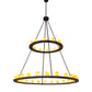 Meyda Lighting Loxley 72" 36-Light 2-Tier Timeless Bronze Chandelier With Amber Faux Candlelight