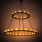 Meyda Lighting Loxley 72" 36-Light 2-Tier Timeless Bronze Chandelier With Amber Faux Candlelight